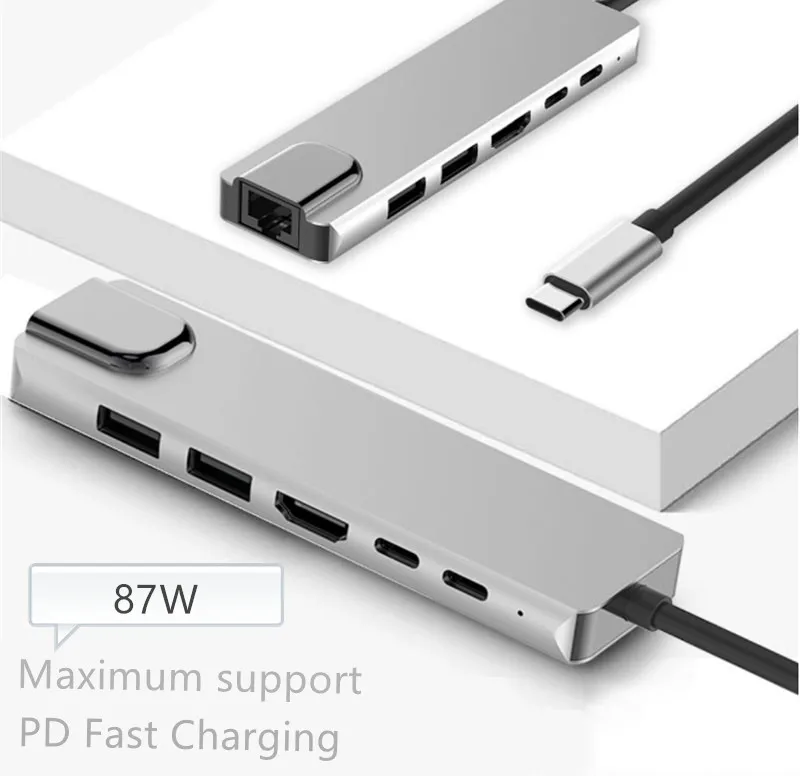 6 In 1 USB HUB C HUB to Multi USB 3.0 Adapter Ethernet Rj45 Lan HDMI-compatible for MacBook Pro Type C 3.0 Splitter
6 In 1 USB HUB C HUB to Multi USB 3.0 Adapter Ethernet Rj45 Lan HDMI-compatible for MacBook Pro Type C 3.0 Splitter