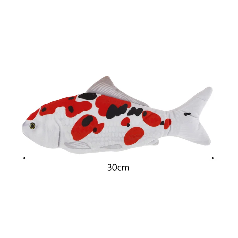 Soft Plush Cat Toy Interactive 3D Printed Fish Shape 30cm Long Electric Swing Catnip Toys Simulation Fish Playing Toy for Pet 
Soft Plush Cat Toy Interactive 3D Printed Fish Shape 30cm Long Electric Swing Catnip Toys Simulation Fish Playing Toy for Pet