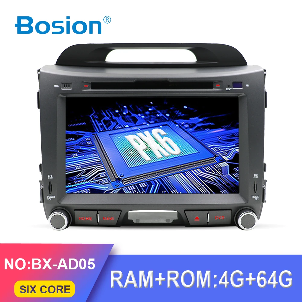 Автомобильный dvd плеер Bosion PX6 RK3399 4 Гб + 64 ГБ 2din android 10 для kia sportage 2009 2011 2013 2014 2015