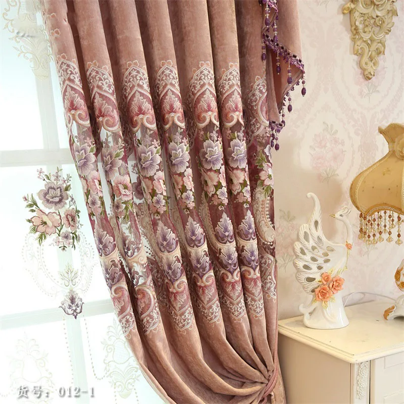 Европейские романтические занавески с вышитыми цветами шторы для гостиной