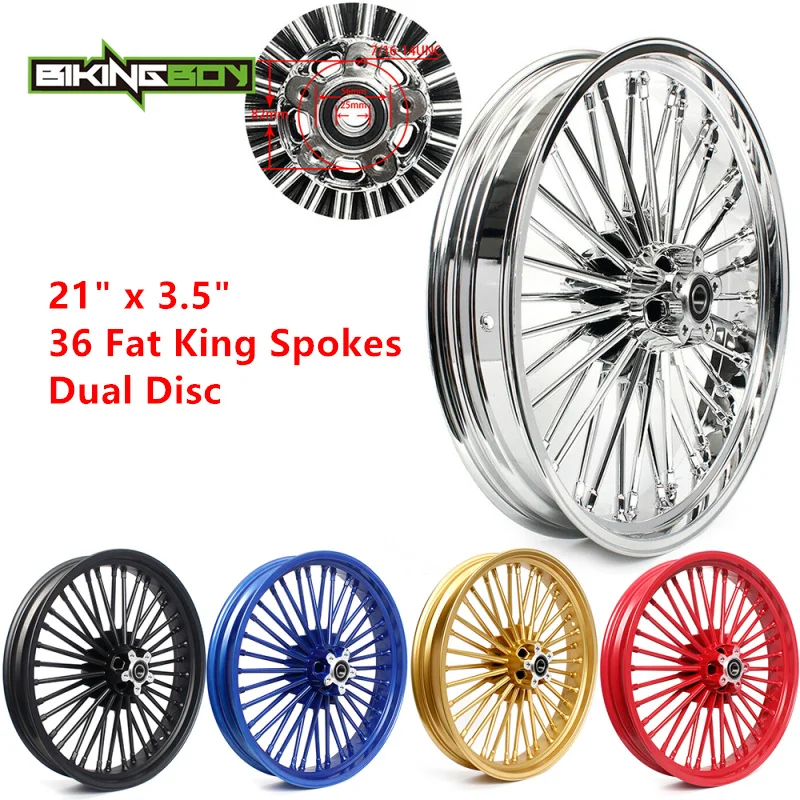 BIKINGBOY 21 "x 3 5" двойной диск передний обод колеса Ступицы 36 Fat King спица для Harley Dyna