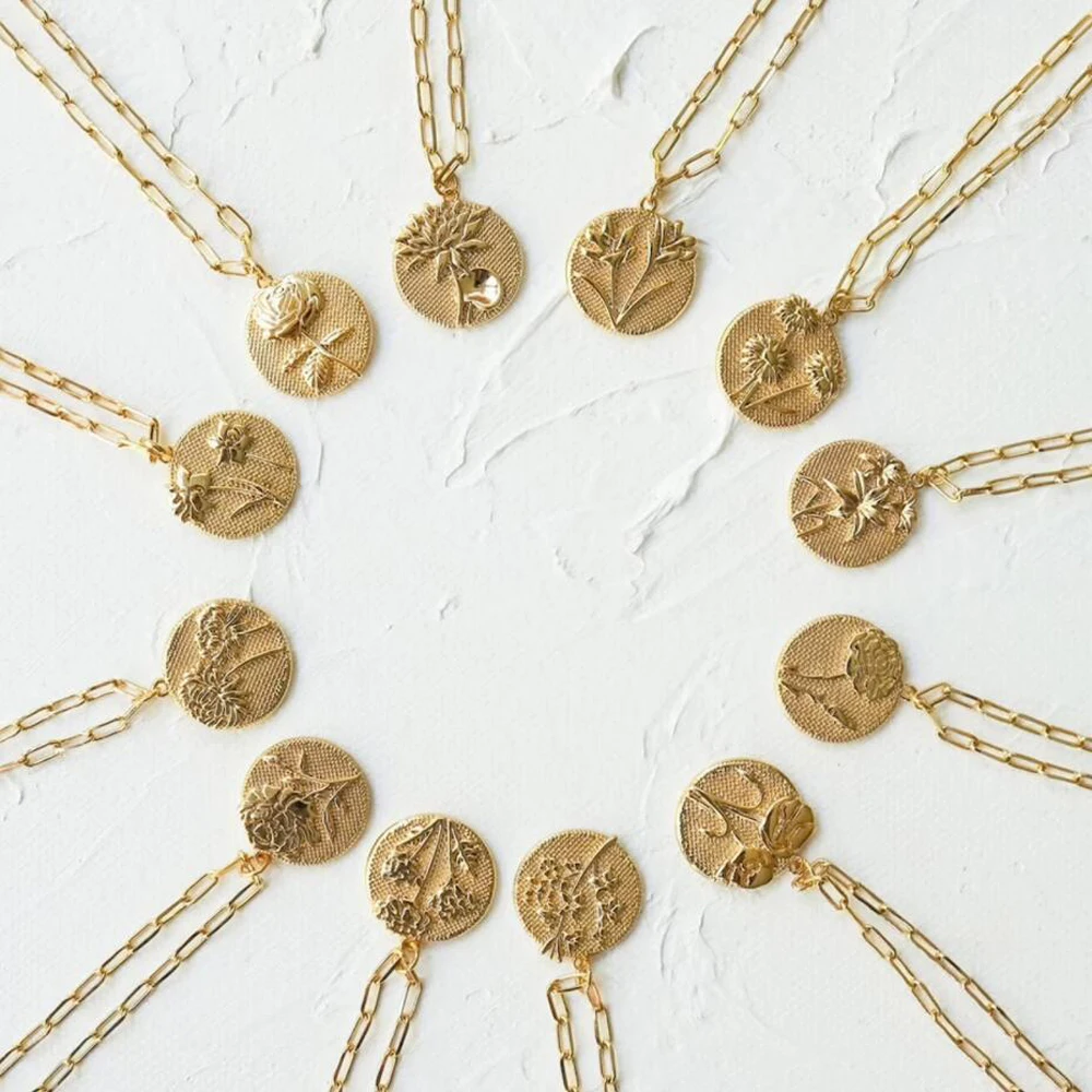 Birth Month Flower Pendant Stacking Necklace, Floral Charm, Bridesmaid Gift for Her Mother Personalized Bouquet Medallion Chain
Birth Month Flower Pendant Stacking Necklace, Floral Charm, Bridesmaid Gift for Her Mother Personalized Bouquet Medallion Chain