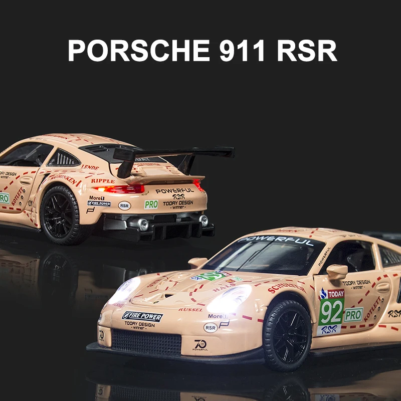 1/32 Porsche 911 RSR Racing Edition Die-casting Alloy Car Model Sound and Light Pull Back Car Model Decoration Collection Toy
1/32 Porsche 911 RSR Racing Edition Die-casting Alloy Car Model Sound and Light Pull Back Car Model Decoration Collection Toy