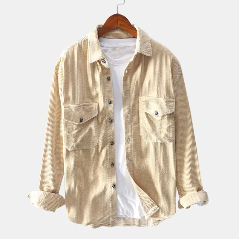 New men's fashion corduroy long sleeve shirt casual loose top coat in autumn and winter of 2019
New men's fashion corduroy long sleeve shirt casual loose top coat in autumn and winter of 2019