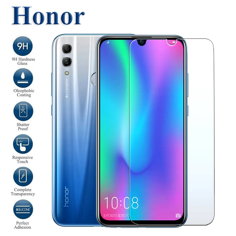 Закаленное стекло для Huawei Honor 9 10 8 Lite Light Защита экрана 10i 20i защитная пленка на 8x 9x