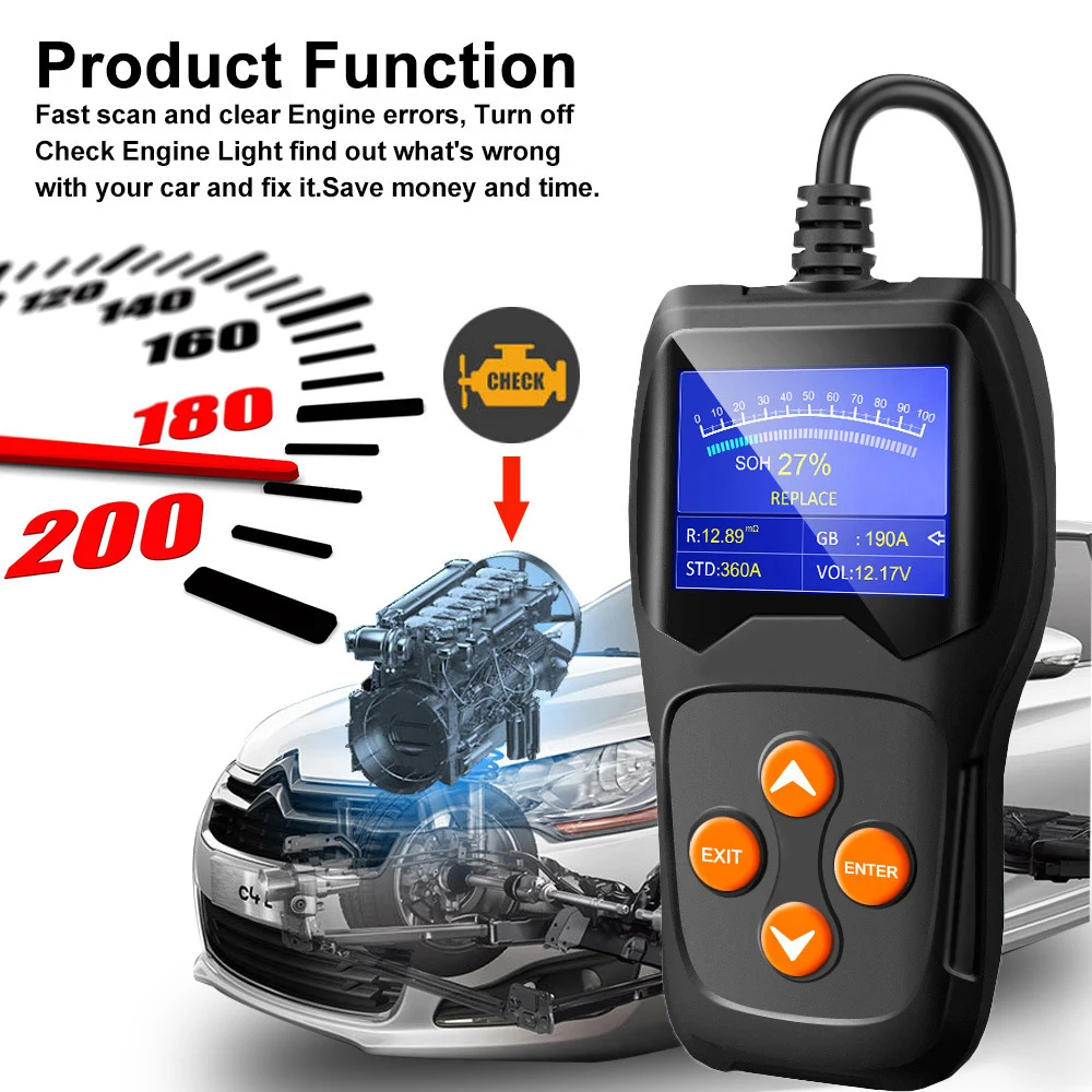 Battery Tester 12V Analyzer 100 to 2000CCA Car Battery Tester Car Quick Cranking Charging Circut Tester PK KW600 High Quality
Battery Tester 12V Analyzer 100 to 2000CCA Car Battery Tester Car Quick Cranking Charging Circut Tester PK KW600 High Quality
