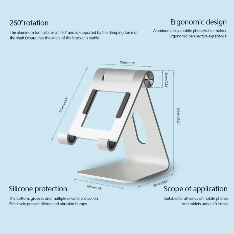Durable Multi-Angle Cell Phone Stand Holder for Desk,Universal Compatible from Pro 10in to Small Smartphone
Durable Multi-Angle Cell Phone Stand Holder for Desk,Universal Compatible from Pro 10in to Small Smartphone