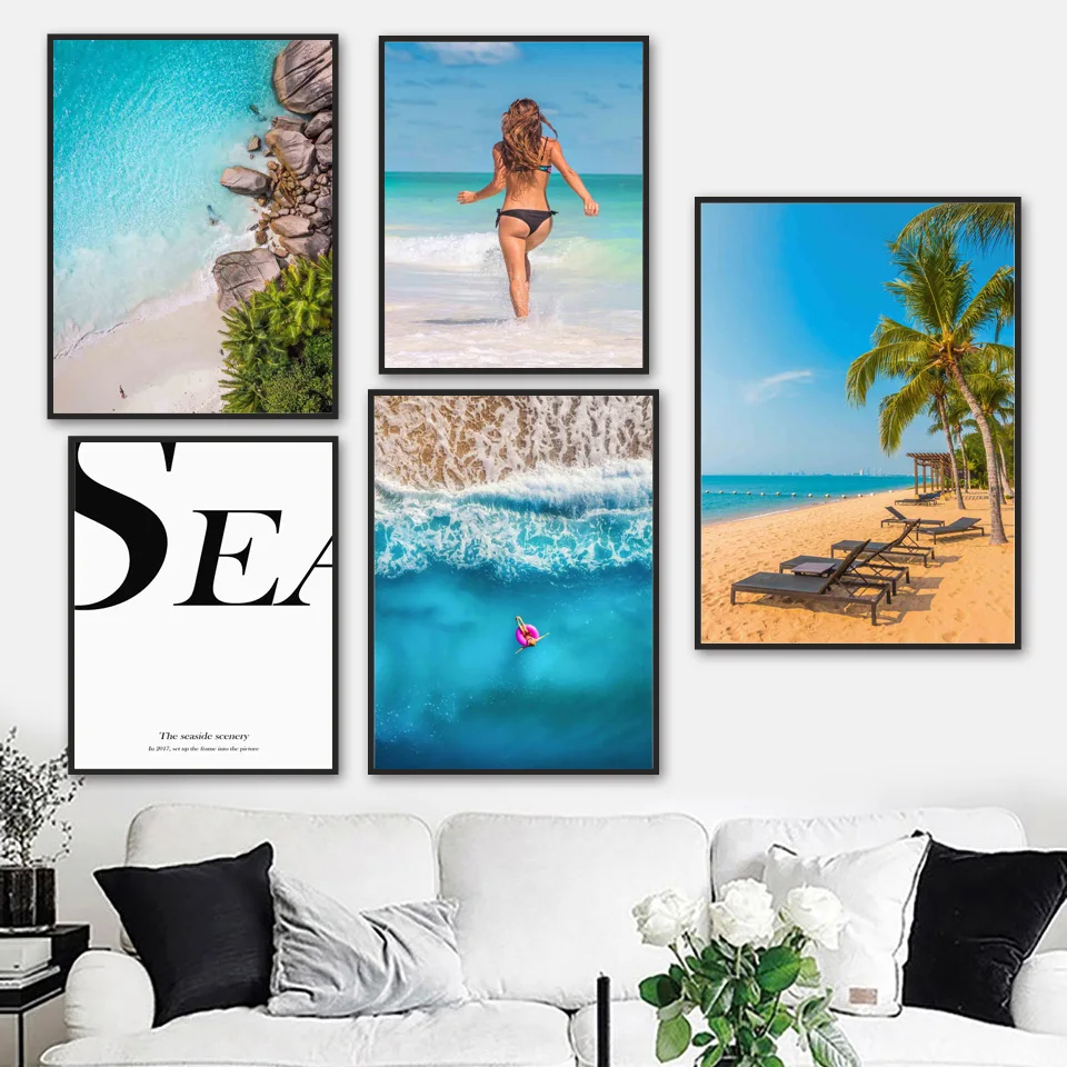 Sea Beach Waves Palm Girl Chair Reef Sky Wall Art Canvas Painting Nordic Posters And Prints Wall Pictures For Living Room Decor
Sea Beach Waves Palm Girl Chair Reef Sky Wall Art Canvas Painting Nordic Posters And Prints Wall Pictures For Living Room Decor