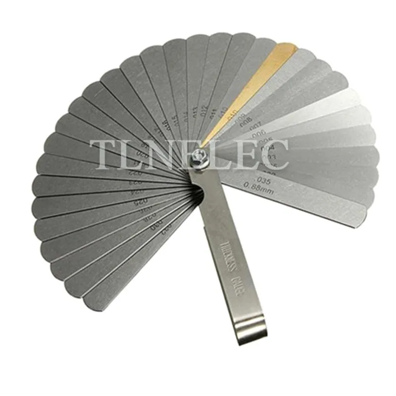 Stainless Steel Combination Feeler Gauge 32 Blades Range Finder Feeler Gauge Valve Teaching Feeler Gauge 0.04-0.88mm Gap Size
Stainless Steel Combination Feeler Gauge 32 Blades Range Finder Feeler Gauge Valve Teaching Feeler Gauge 0.04-0.88mm Gap Size