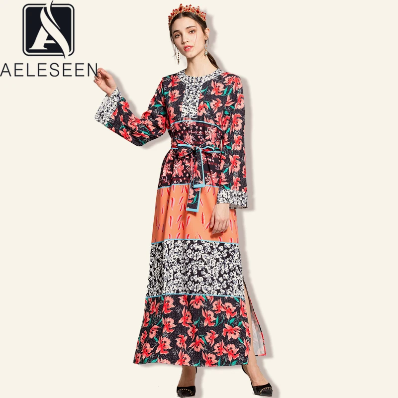 AELESEEN Runway Fahsion Women Dress 2020 Full Sleeve Sashes Flower Print Side-Split New Maxi Long Holiday Party Loose Dress
AELESEEN Runway Fahsion Women Dress 2020 Full Sleeve Sashes Flower Print Side-Split New Maxi Long Holiday Party Loose Dress