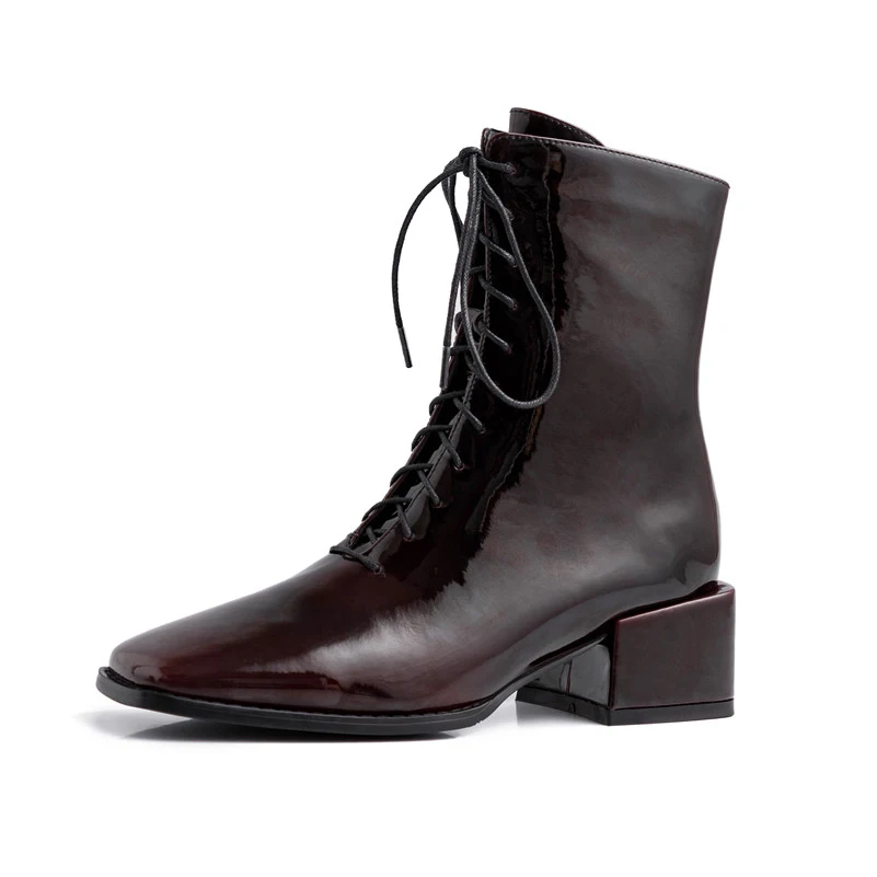 ANNYMOLI High Heel Woman Boots Lace Up Square Toe Ankle Boots Thick Heel Short Boots Zip Ladies Shoes Autumn Winter Wine Red 40
ANNYMOLI High Heel Woman Boots Lace Up Square Toe Ankle Boots Thick Heel Short Boots Zip Ladies Shoes Autumn Winter Wine Red 40