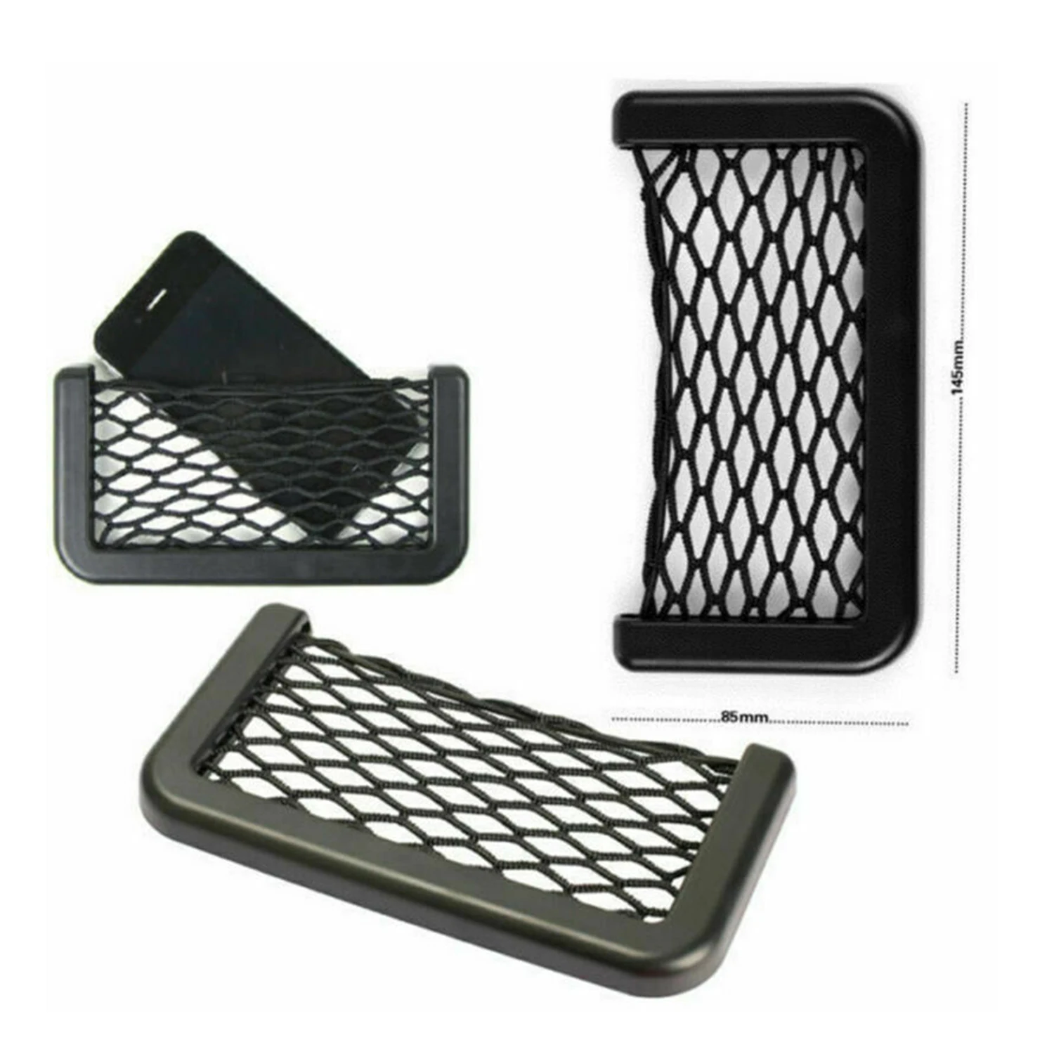 3PCS Universal Car Seat Side Back Storage Net Bag Phone Holder Pocket Organizer 15cmX 8cmX 1.1cm Interior Accessories
3PCS Universal Car Seat Side Back Storage Net Bag Phone Holder Pocket Organizer 15cmX 8cmX 1.1cm Interior Accessories