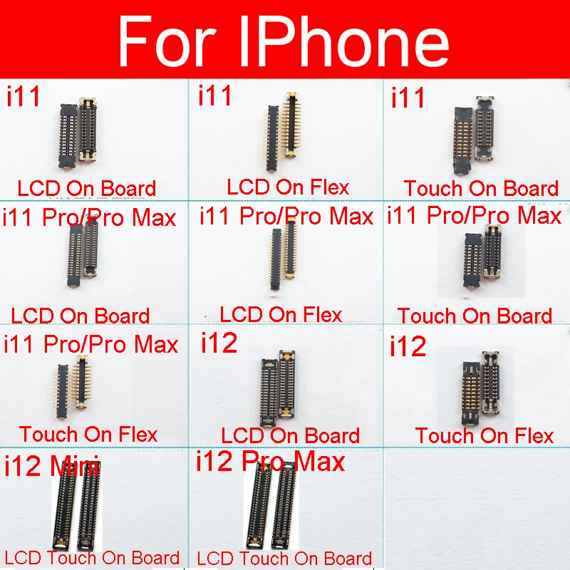 FPC коннектор для iPhone 12 mini 11 Pro Max Lcd дигитайзер 3D сенсорный экран зажим на