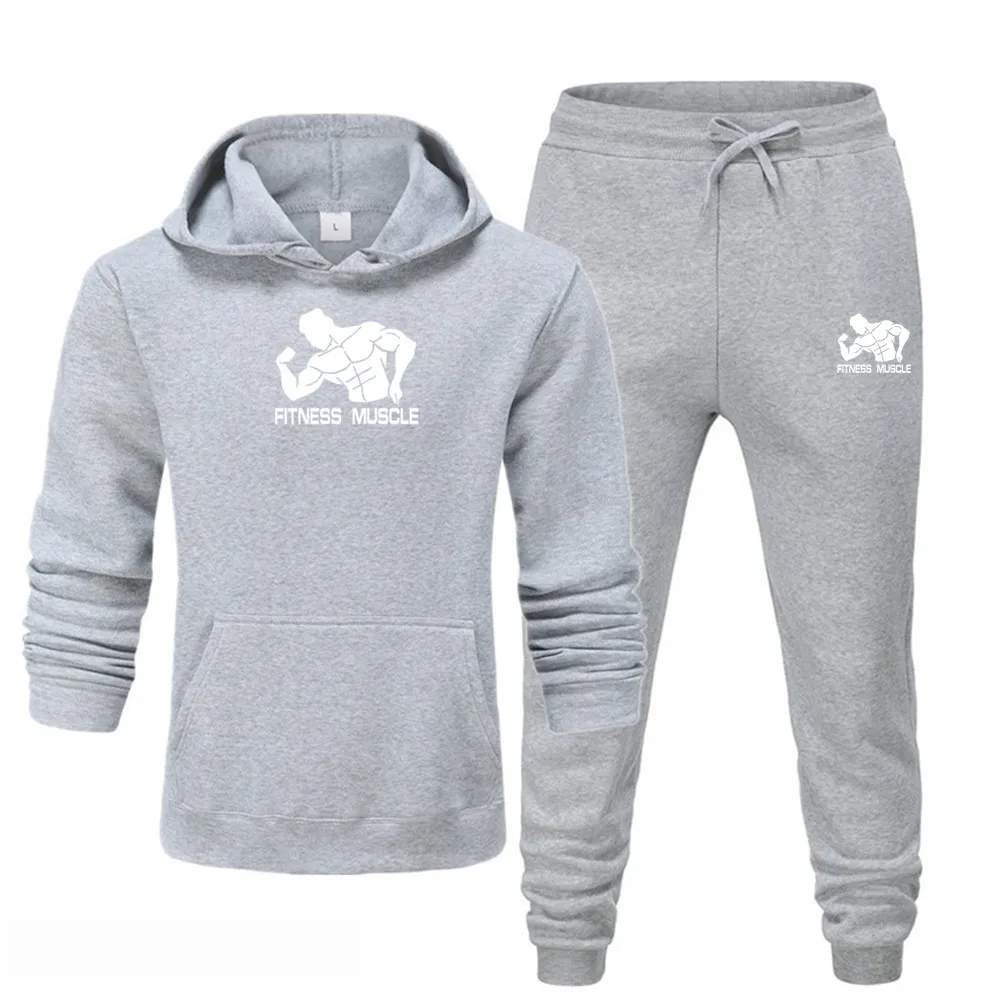 Winter Cotton Warm Running Sets Men Fleece Hoodies And Thick Sweatpants 2 Piece Set Unisex Fitness Muscle Pullover Suit 
Winter Cotton Warm Running Sets Men Fleece Hoodies And Thick Sweatpants 2 Piece Set Unisex Fitness Muscle Pullover Suit