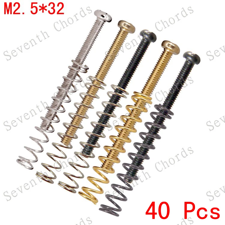 40 Pcs/Lot Electric Guitar Humbucker Pickups Adjust Height Screw + Adjust Spring - 3 Color for choose - M2.5*32MM Pitch 0.4mm
40 Pcs/Lot Electric Guitar Humbucker Pickups Adjust Height Screw + Adjust Spring - 3 Color for choose - M2.5*32MM Pitch 0.4mm