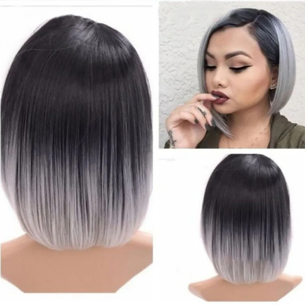 High-temperature wire Beauty Gradient color bobo head wig hort Straight Synthetic Hair Full Wigs for Women Natural Looking Heat
High-temperature wire Beauty Gradient color bobo head wig hort Straight Synthetic Hair Full Wigs for Women Natural Looking Heat