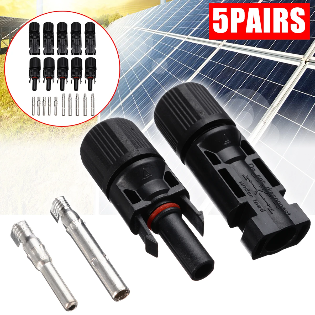 Wire Cable Solar Panel IP65 Compatible DC 1000V Solar System Solar Panel Connectors Hardware Accessories
Wire Cable Solar Panel IP65 Compatible DC 1000V Solar System Solar Panel Connectors Hardware Accessories