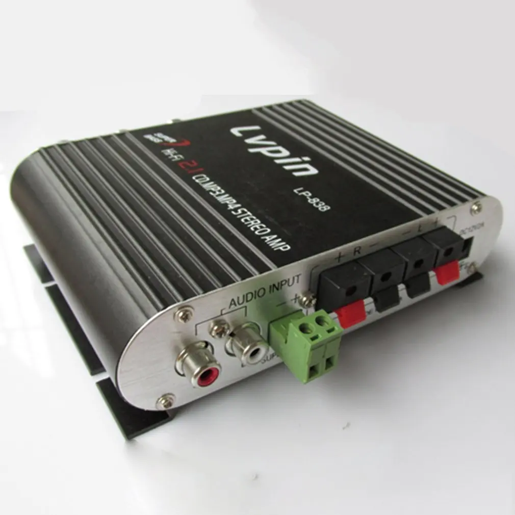 Lepy LP-838 Power Car Amplifier Hi-Fi 2.1 MP3 Radio Audio Stereo Bass Speaker Booster Player for Motorbike Home No Power Plug
Lepy LP-838 Power Car Amplifier Hi-Fi 2.1 MP3 Radio Audio Stereo Bass Speaker Booster Player for Motorbike Home No Power Plug