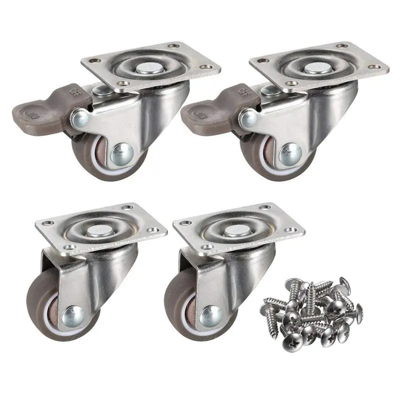 Promotion! 4 Pack 1 inch Low Profile Casters Wheels Soft Rubber Swivel Caster with 360 Degree Top Plate 100 lb Total Capacity fo
Promotion! 4 Pack 1 inch Low Profile Casters Wheels Soft Rubber Swivel Caster with 360 Degree Top Plate 100 lb Total Capacity fo