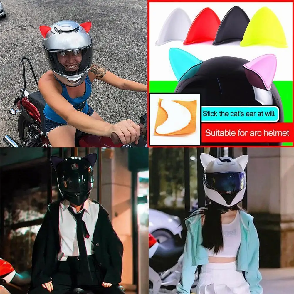 

Креативные Стикеры для автомобиля мотоцикла с кошачьими ушками, Стильные наклейки для шлема, декоративные аксессуары для шлема C Z5X4