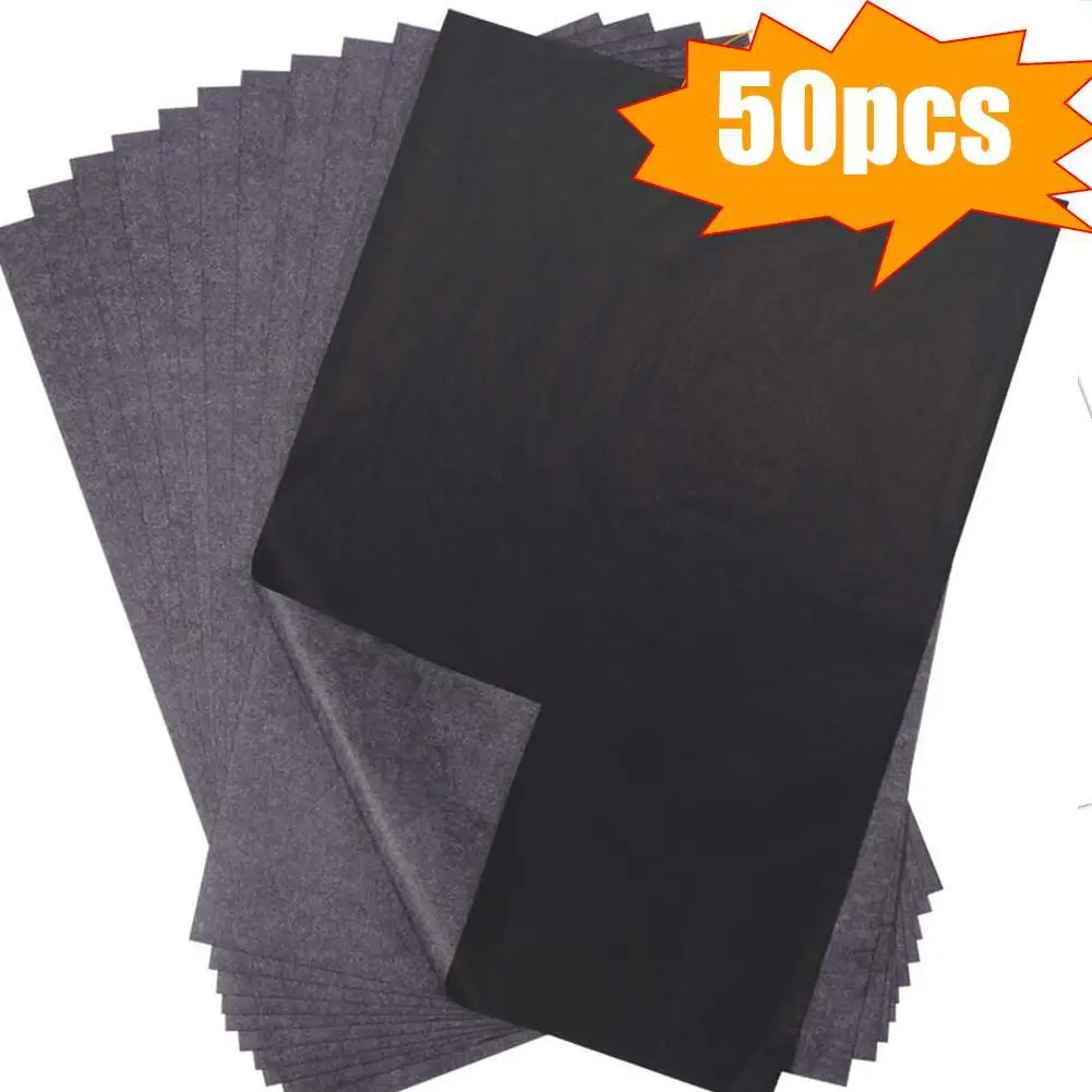 50Pcs/Set Carbon Papers Graphite Single-Sided Black Paper Painting Paper Reusable Painting Accessories Legible Tracing Paper New
50Pcs/Set Carbon Papers Graphite Single-Sided Black Paper Painting Paper Reusable Painting Accessories Legible Tracing Paper New