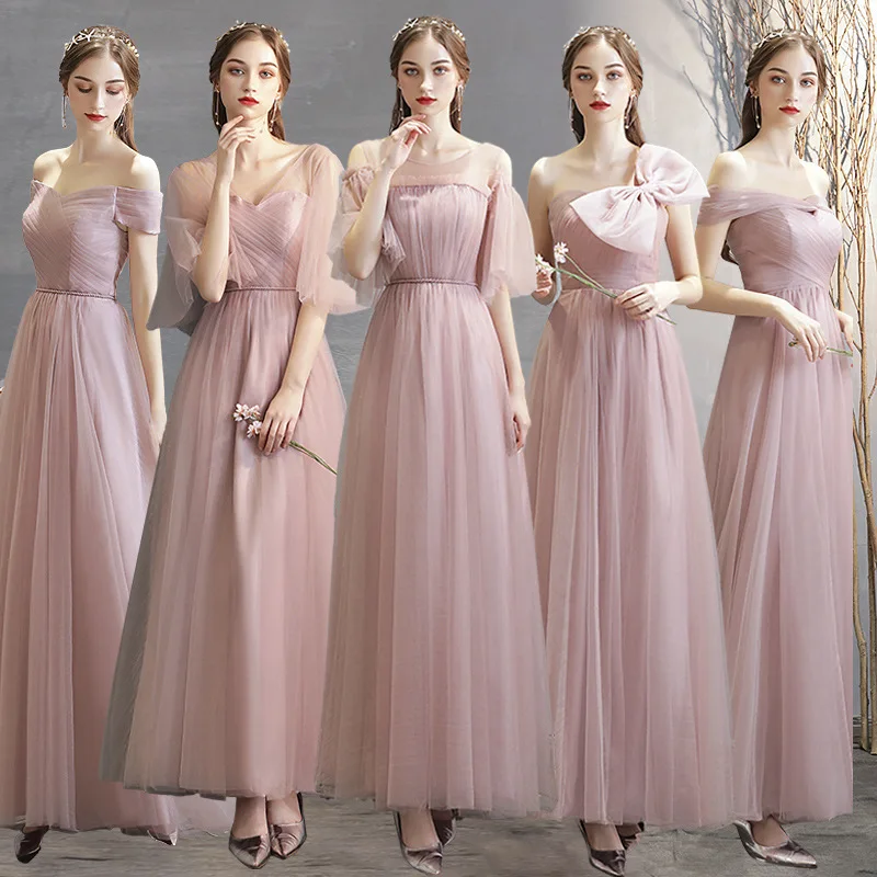 Hot V Neck Bridesmaid Dresses Long Bandage Backless Gowns For Women Elegant 2021 A Line Tulle Pink Party Dress For Wedding
Hot V Neck Bridesmaid Dresses Long Bandage Backless Gowns For Women Elegant 2021 A Line Tulle Pink Party Dress For Wedding