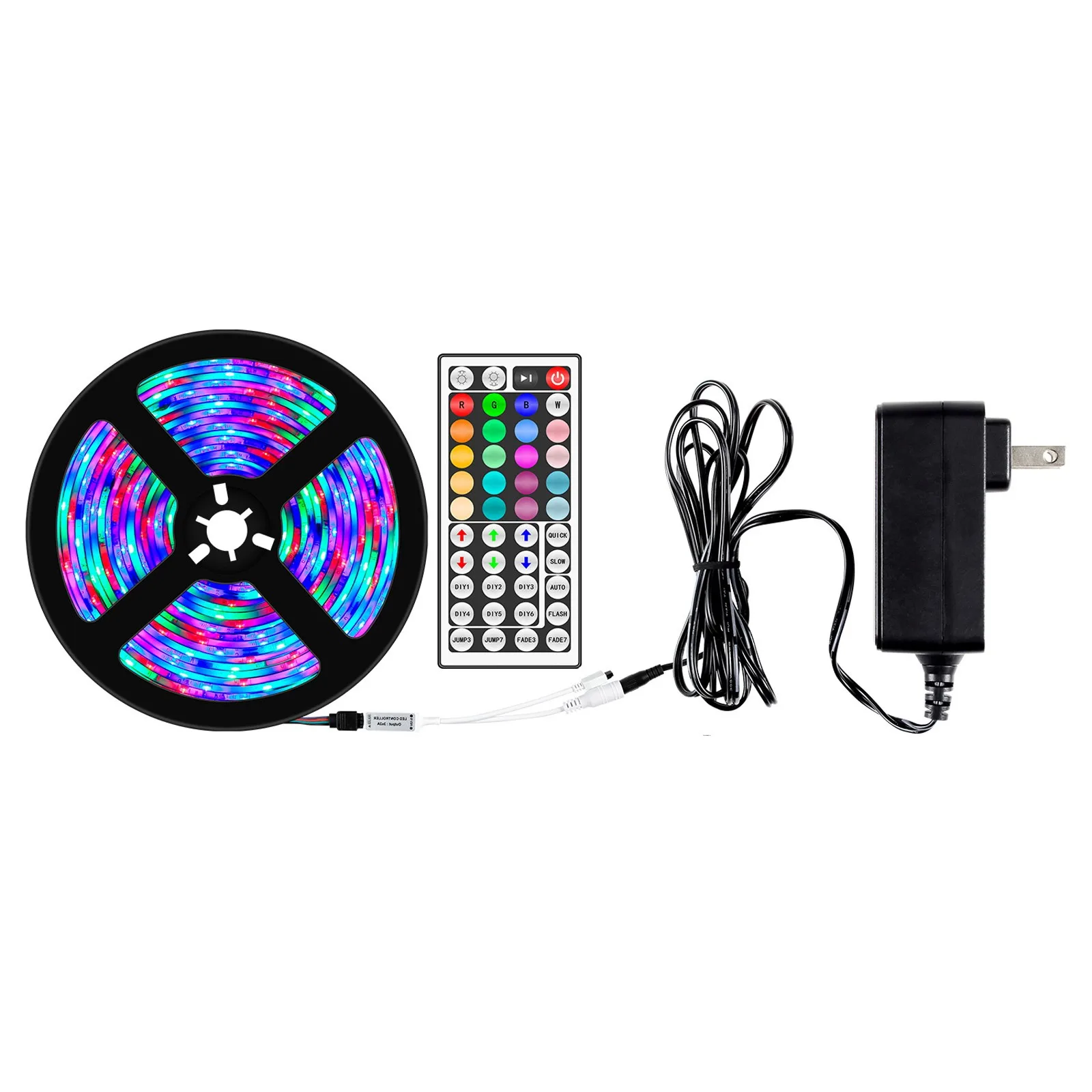 RGB LED Light Strip SMD 5050 2835 Flexible Lighting LED Diode Tape DC 12V + Remote Control + Adapter 10M Color Changing Room
RGB LED Light Strip SMD 5050 2835 Flexible Lighting LED Diode Tape DC 12V + Remote Control + Adapter 10M Color Changing Room