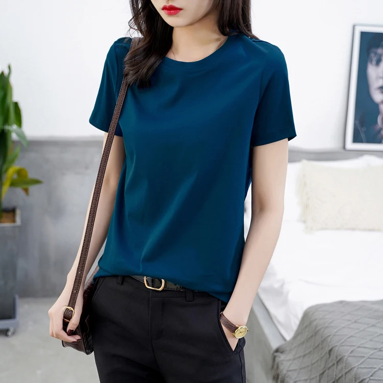 B5088 -2020 summer new Korean short bottoming shirt net red slim slimming solid color short-sleeved T-shirt female
B5088 -2020 summer new Korean short bottoming shirt net red slim slimming solid color short-sleeved T-shirt female