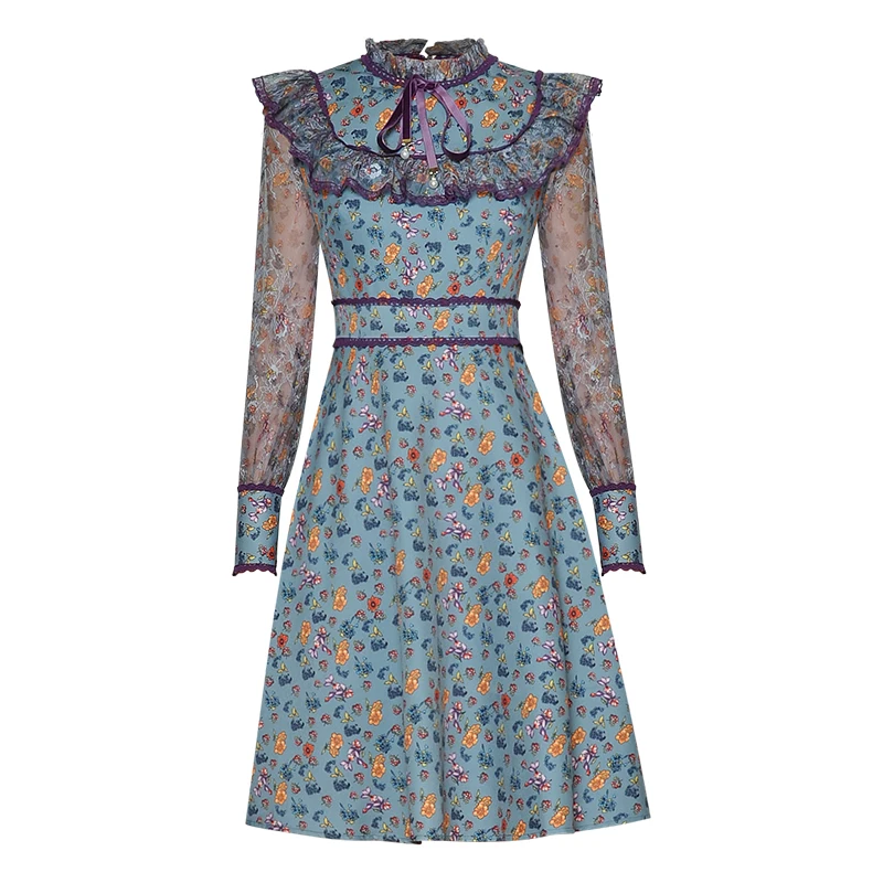 Fashion Designer famous brand high quality Runway dress 2020 Women Mesh Flare Sleeve Ruffles Floral Print Slim Prairie Chiffon
Fashion Designer famous brand high quality Runway dress 2020 Women Mesh Flare Sleeve Ruffles Floral Print Slim Prairie Chiffon