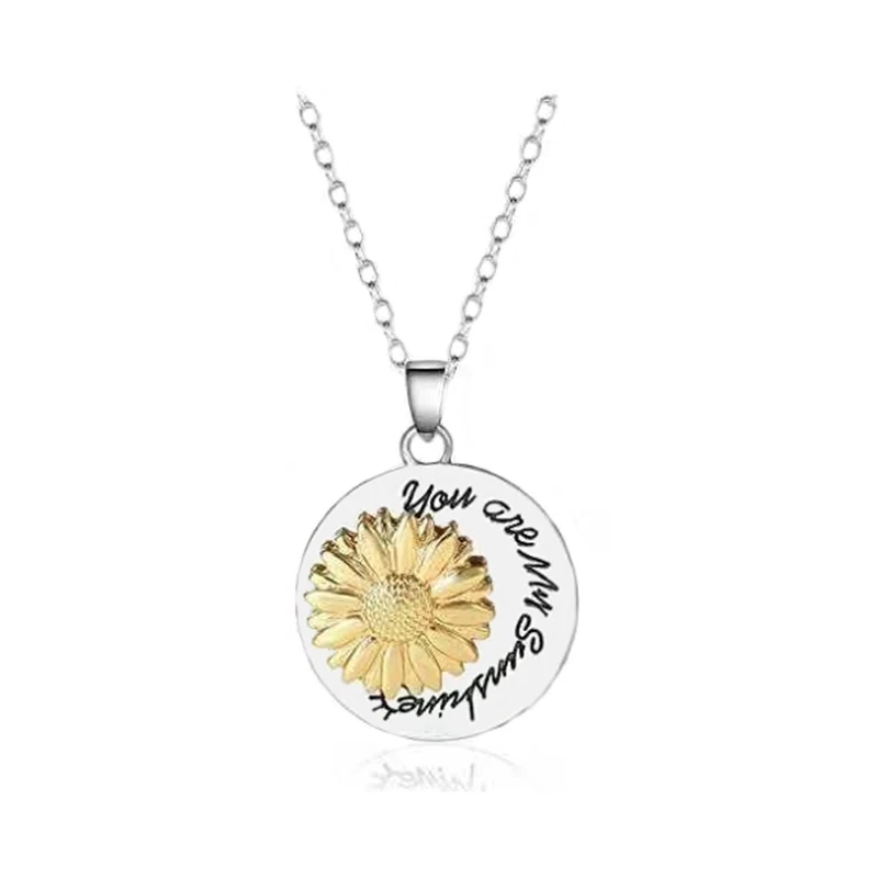 Фото Модное ожерелье с компасом подсолнуха многослойные подвески романтические