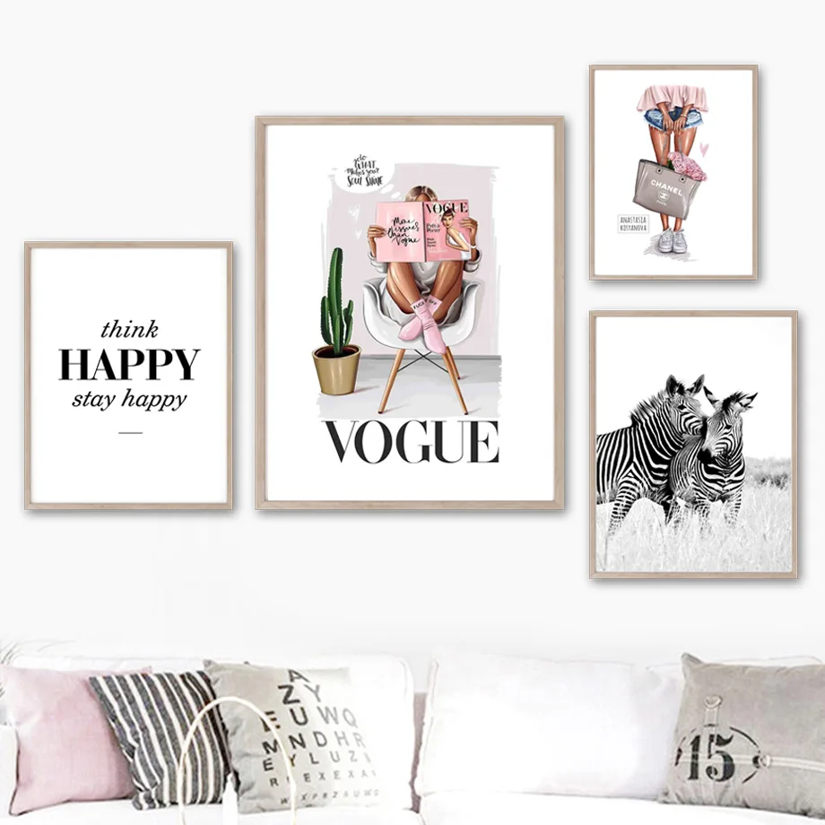 Vogue Women Bag Zebra Cactus Happy Chair Wall Art Canvas Painting Nordic Posters And Prints Wall Pictures For Living Room Decor
Vogue Women Bag Zebra Cactus Happy Chair Wall Art Canvas Painting Nordic Posters And Prints Wall Pictures For Living Room Decor