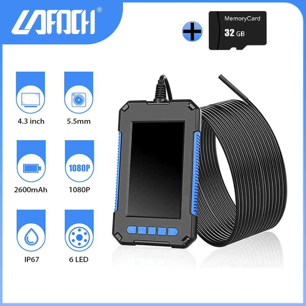 Камера Эндоскоп HD 5 мм IP67 10 м с TF картой 32 Гб|Камеры видеонаблюдения| |