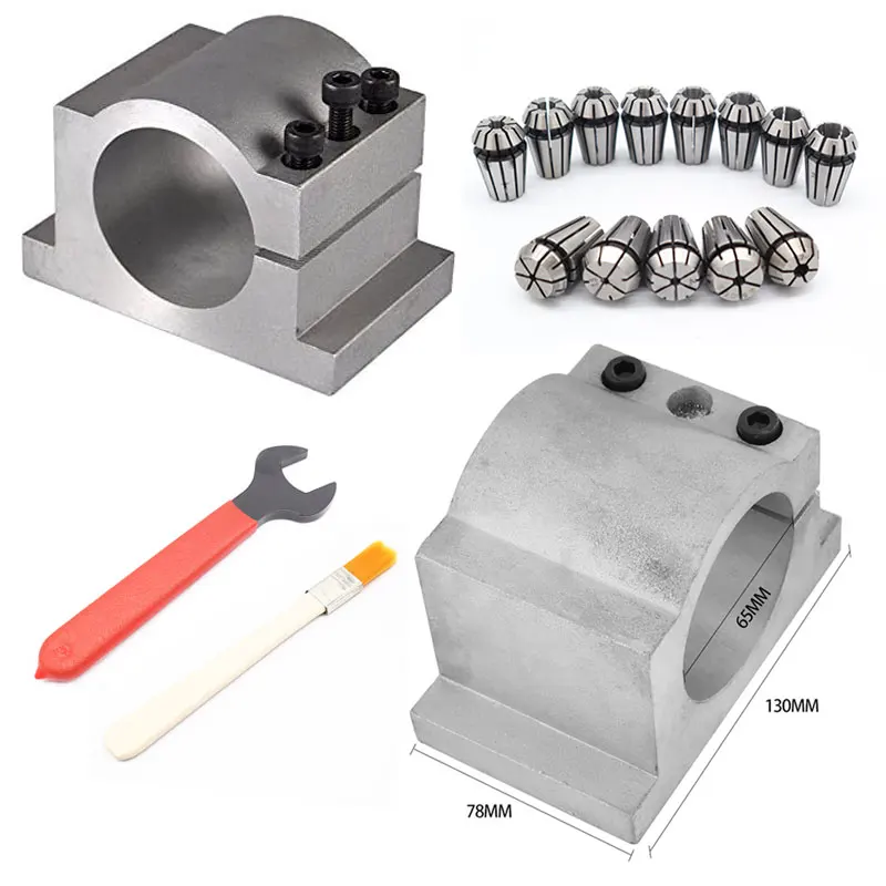 1.5KW ER11 24000rpm CNC Air Cooled Spindle Motor 65mm 220V AC 4 Bearing+1.5KW Inverter 220V+65mm Clamp for CNC Router Engraving 
1.5KW ER11 24000rpm CNC Air Cooled Spindle Motor 65mm 220V AC 4 Bearing+1.5KW Inverter 220V+65mm Clamp for CNC Router Engraving