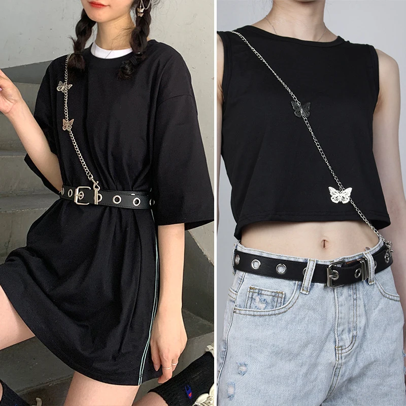Retro Butterfly Waist Chain Single Shoulder Leather Belt for Women Girl Gothic Belt Black All-match Girdle Waist Belt Decoration
Retro Butterfly Waist Chain Single Shoulder Leather Belt for Women Girl Gothic Belt Black All-match Girdle Waist Belt Decoration