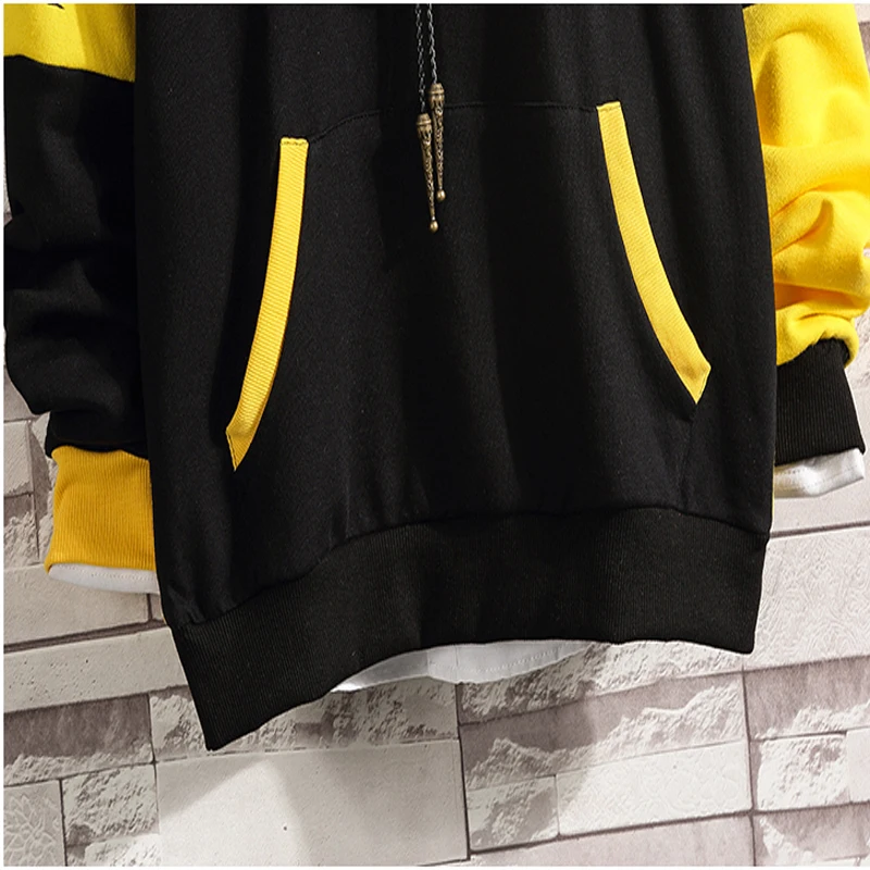 Hip Hop Hoodie men's Japan Style Casual O-Neck fashion stitching Black Sweatshirt 2020 Spring Autumn High Streetwear Clothes
Hip Hop Hoodie men's Japan Style Casual O-Neck fashion stitching Black Sweatshirt 2020 Spring Autumn High Streetwear Clothes