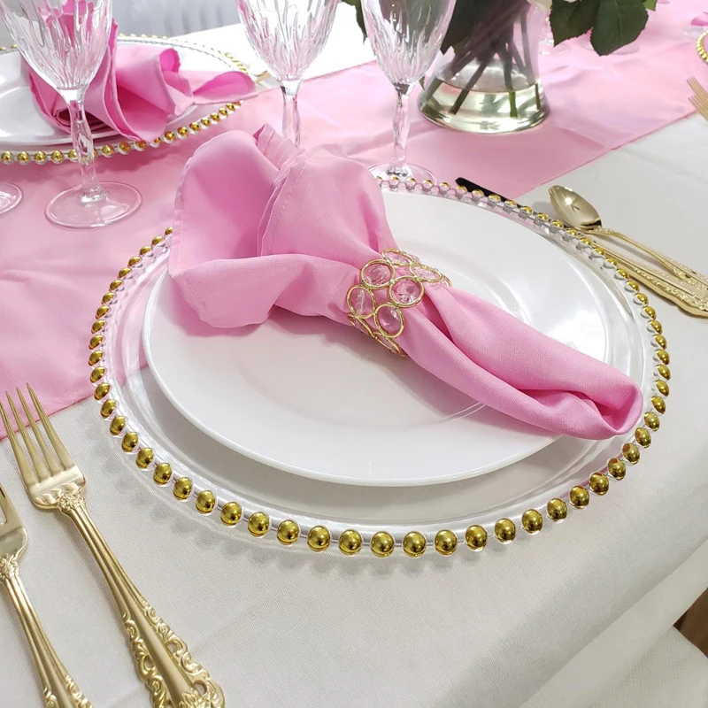 1Piece Clear Charger Plate with Gold Beads Rim Acrylic Plastic Decorative Service Plates Dinner Serving Wedding Xmas Party Decor
1Piece Clear Charger Plate with Gold Beads Rim Acrylic Plastic Decorative Service Plates Dinner Serving Wedding Xmas Party Decor