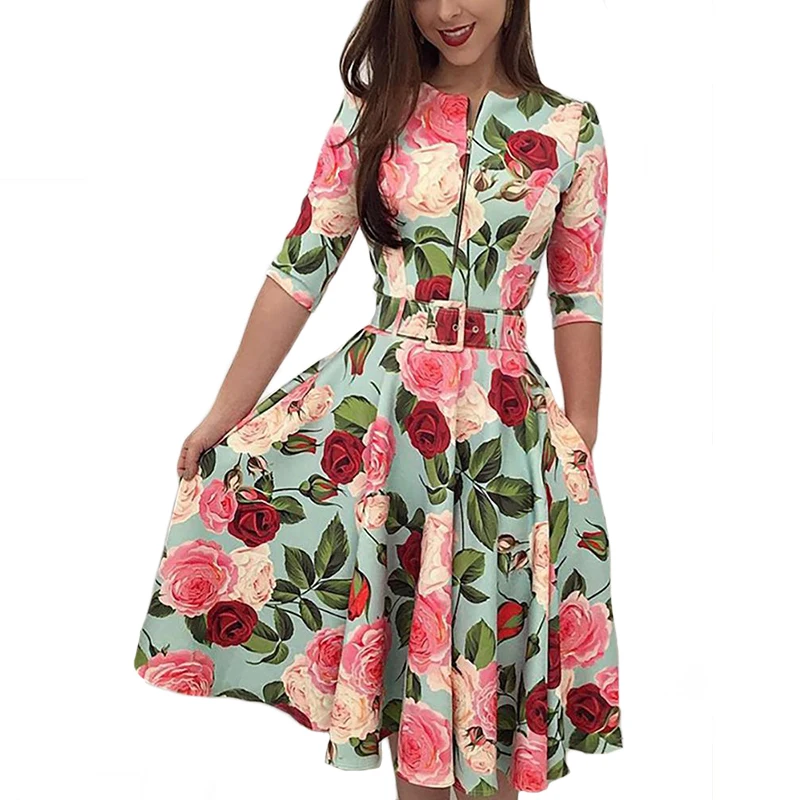 Sexy Women Floral Print Dresses Fashion Elegant Bandage Sundress Boho Slim Front Zipper Sexy Party Holiday Vestidos Female
Sexy Women Floral Print Dresses Fashion Elegant Bandage Sundress Boho Slim Front Zipper Sexy Party Holiday Vestidos Female
