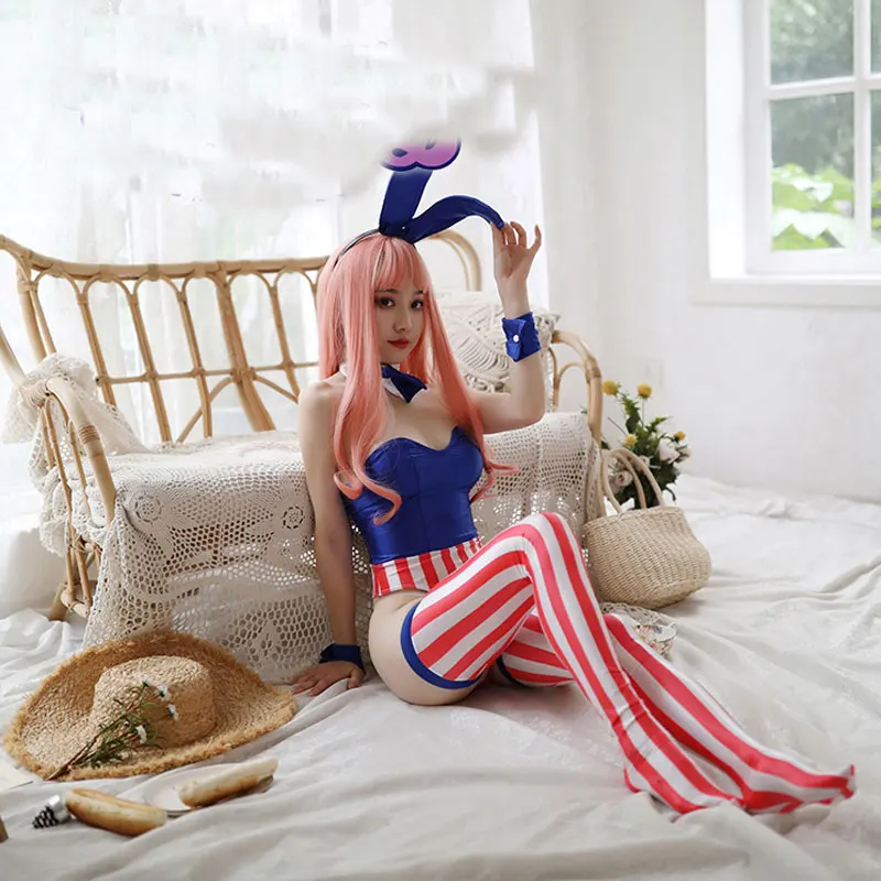 Sexy Women Cute Bunny Girl Cosplay Costume Halloween Rabbit Set Stripe Shiny High Cut Bodysuit Sexy Jumpsuit With High Stockings
Sexy Women Cute Bunny Girl Cosplay Costume Halloween Rabbit Set Stripe Shiny High Cut Bodysuit Sexy Jumpsuit With High Stockings