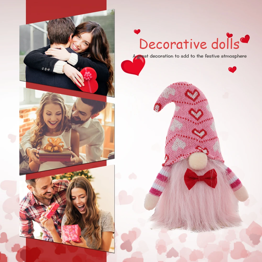 Valentines Day Handmade Plush Bow Gnome Knitting Hat Faceless Doll with Big Beard Braid Toy Scandinavian Figurines Tomte Desktop
Valentines Day Handmade Plush Bow Gnome Knitting Hat Faceless Doll with Big Beard Braid Toy Scandinavian Figurines Tomte Desktop