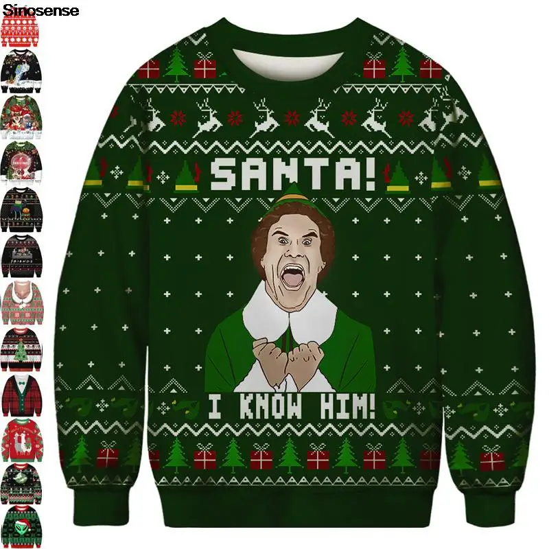 Ugly Christmas Sweater 3D Funny Printed Graphic Pullover Holiday Party Xmas Crewneck Sweatshirt Couple Christmas Jumpers Tops
Ugly Christmas Sweater 3D Funny Printed Graphic Pullover Holiday Party Xmas Crewneck Sweatshirt Couple Christmas Jumpers Tops