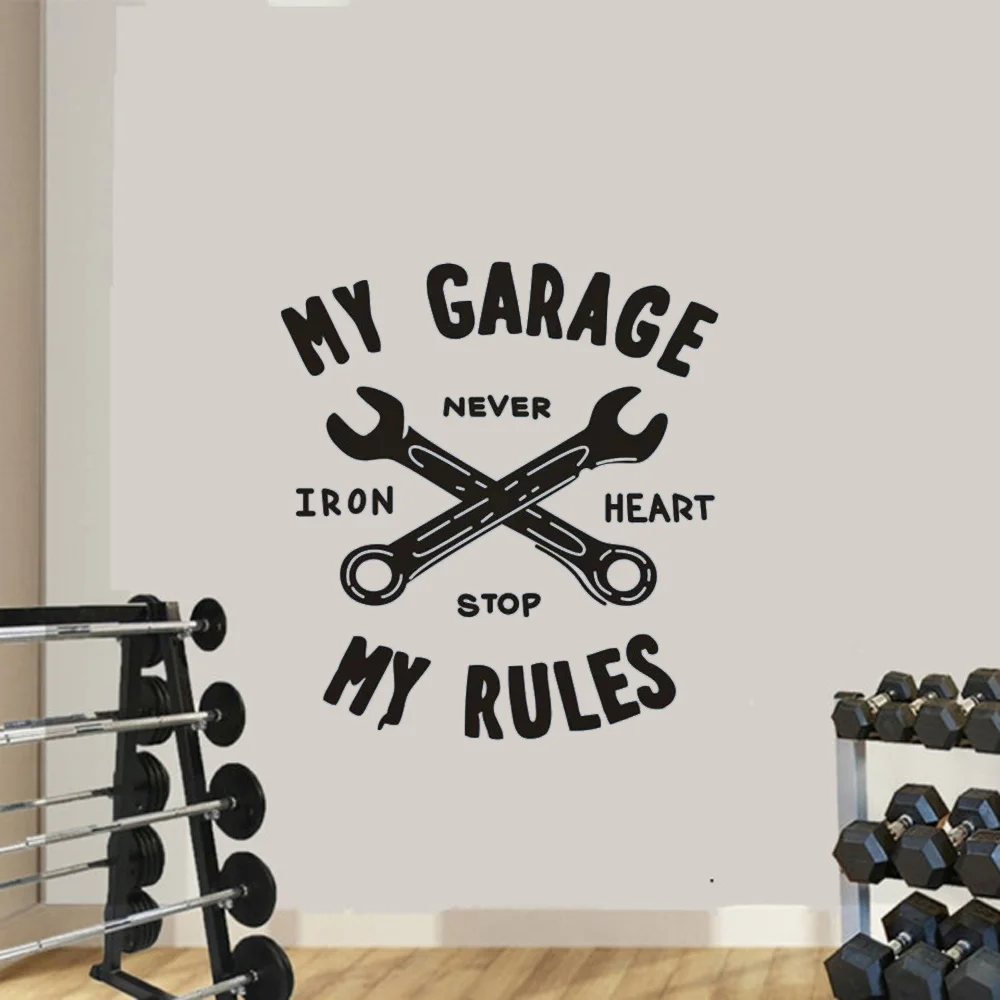 Виниловые наклейки с надписью My Garage Rules для ремонта автомобиля мальчиков и детей |