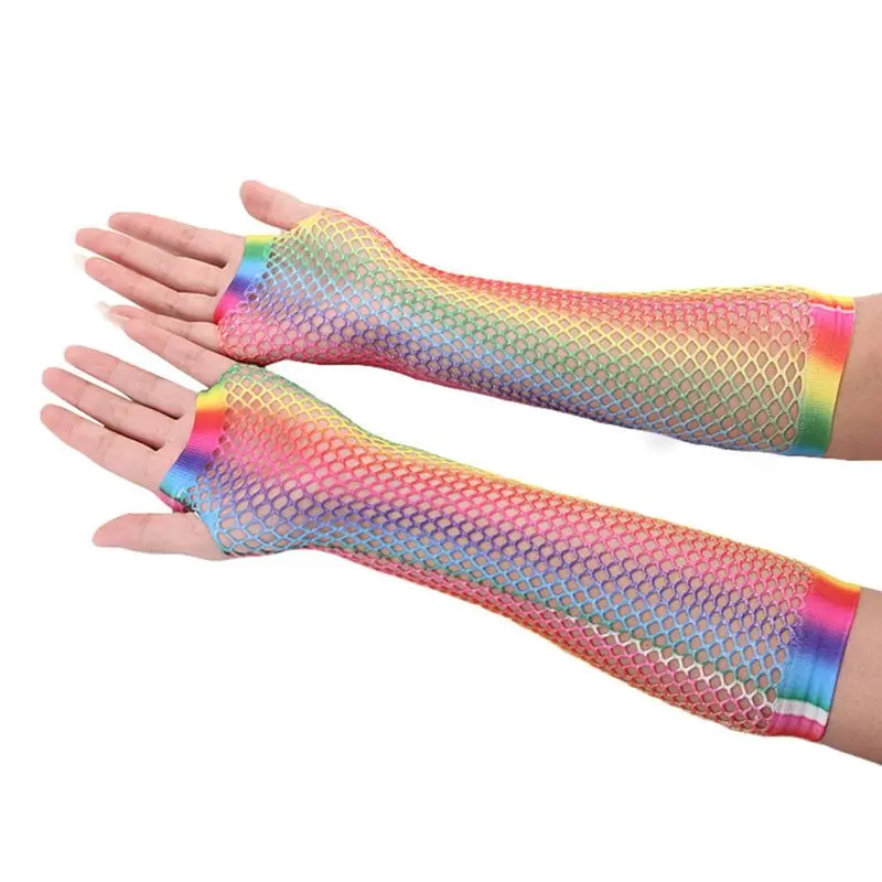 Womens Girls Hollow Out Holes Gloves Rainbow Printed Fingerless Mesh Net Fishnet
Womens Girls Hollow Out Holes Gloves Rainbow Printed Fingerless Mesh Net Fishnet
