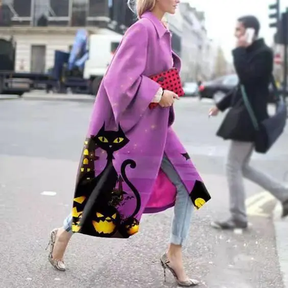 2021 New Style Women's Coat New Long Trumpet Sleeve Jacket Printed Loose Large Size Trench Coat Hot Selling
2021 New Style Women's Coat New Long Trumpet Sleeve Jacket Printed Loose Large Size Trench Coat Hot Selling