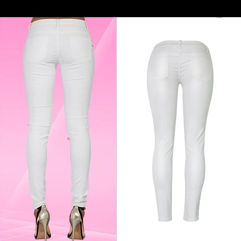 Autumn winter fashion white jeans women's stitching multi-zipper locomotive PU coated imitation leather large size jeans K195
Autumn winter fashion white jeans women's stitching multi-zipper locomotive PU coated imitation leather large size jeans K195