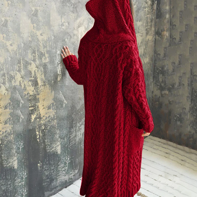 Cardigan Women Solid Color Long Sleeve Braid Knit Cardigan Hooded Sweater Coat Overcoat Loose Ladies Sweaters Coat Plus Size
Cardigan Women Solid Color Long Sleeve Braid Knit Cardigan Hooded Sweater Coat Overcoat Loose Ladies Sweaters Coat Plus Size