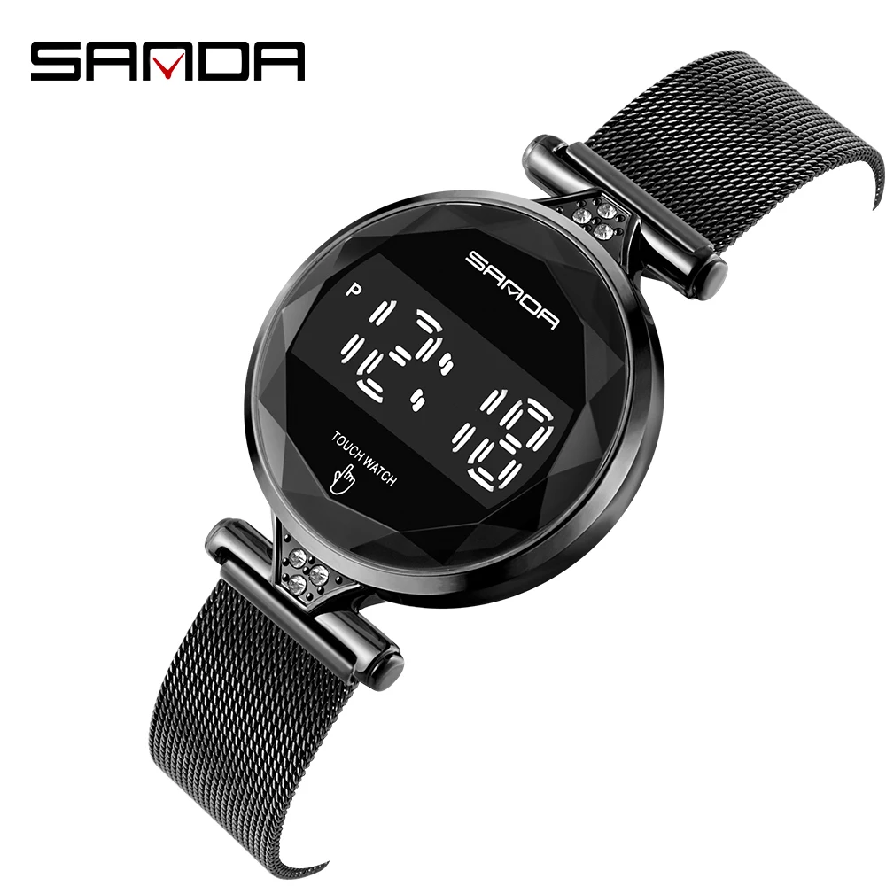 Sanda Brand Women Watches Fashion Touch Screen Digital Mesh Steel Watch Waterproof Wristwatches Female Clock Relogio FemininoT
Sanda Brand Women Watches Fashion Touch Screen Digital Mesh Steel Watch Waterproof Wristwatches Female Clock Relogio FemininoT