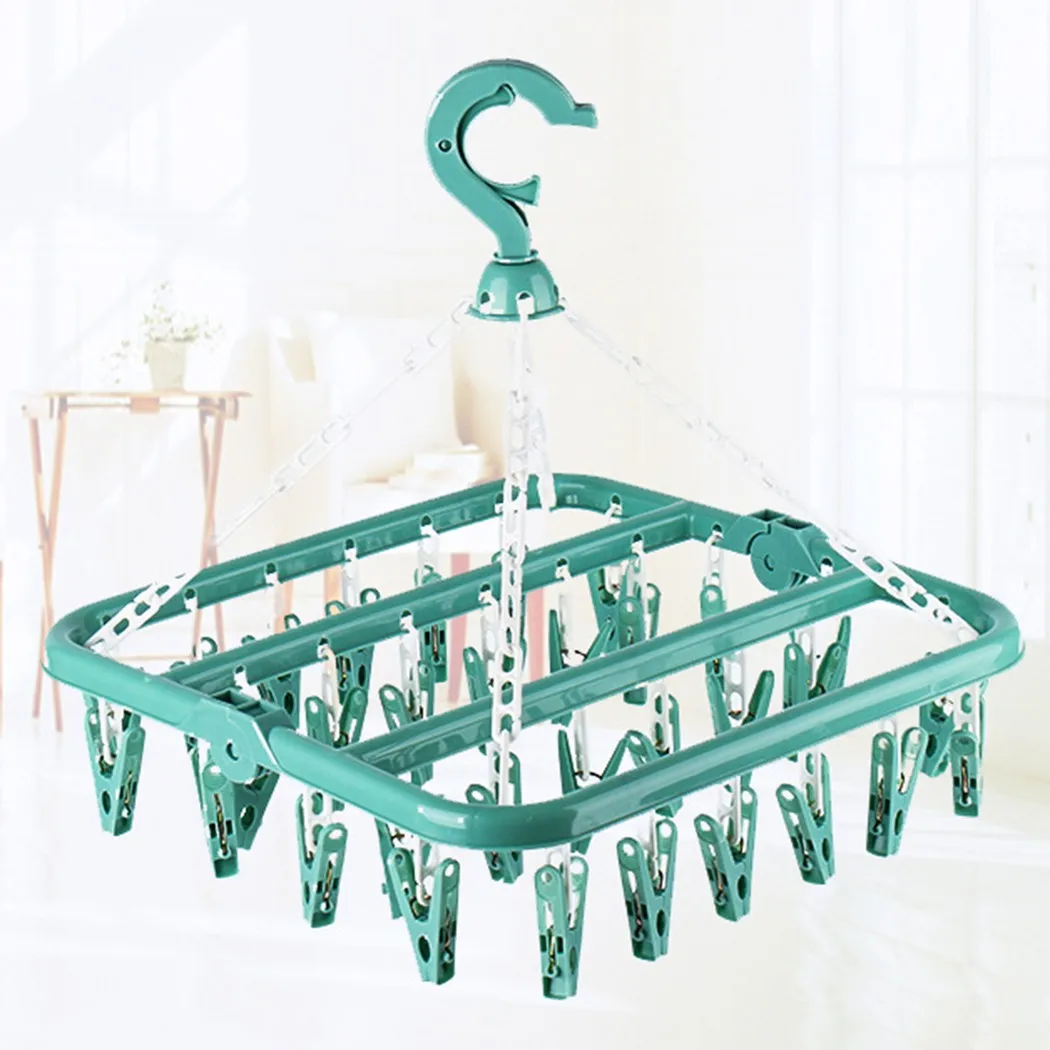 Multi-functional Plastic 32Clip Folding Clothes Dryer Hanger Clothes Dryer Windproof Socks Underwear Drying Rack Home Rack
Multi-functional Plastic 32Clip Folding Clothes Dryer Hanger Clothes Dryer Windproof Socks Underwear Drying Rack Home Rack