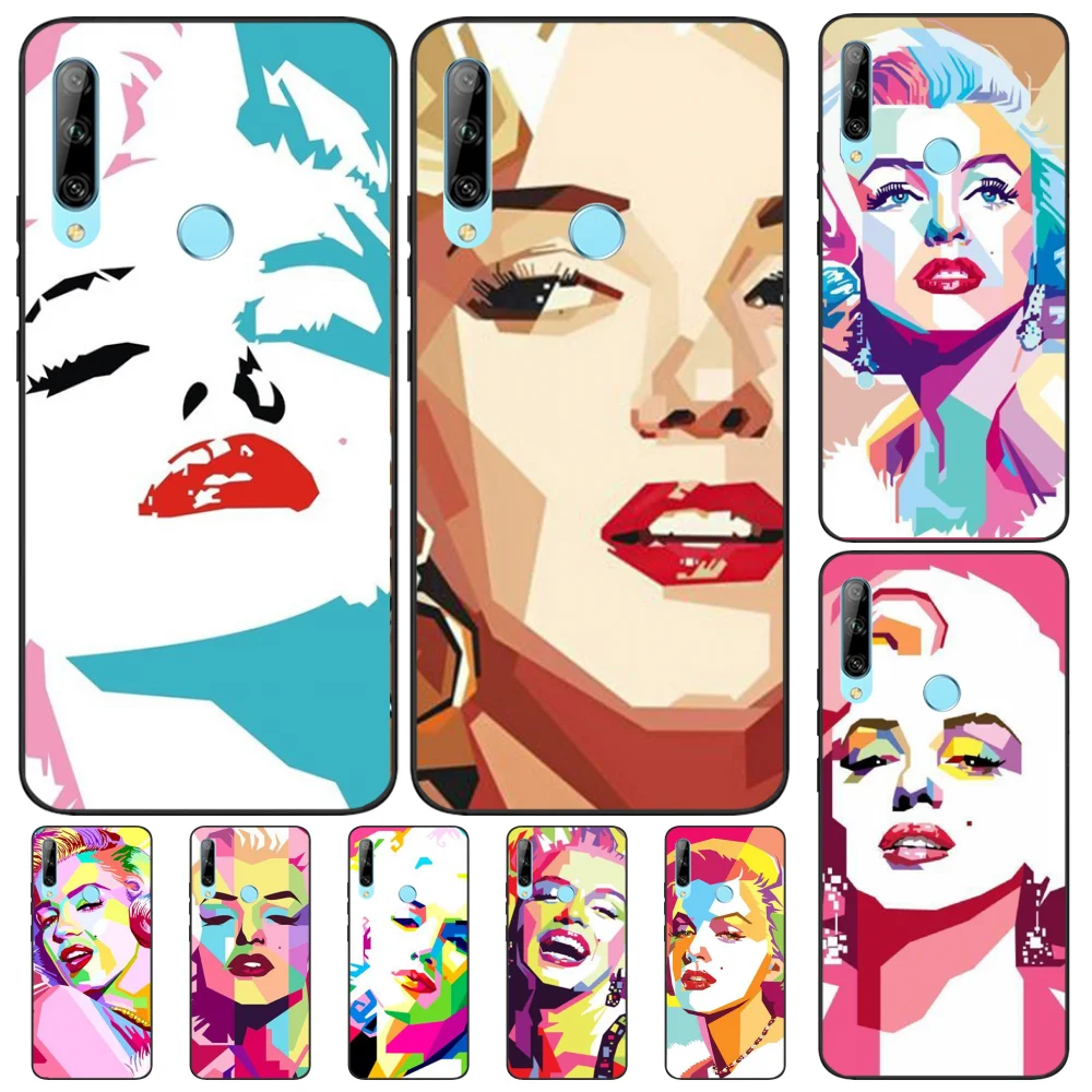Reayou Monroe модный Аватар черный мягкий чехол для телефона Huawei Enjoy 7S 8 7 7PLUS 8PLUS 8E 9 9E 9PLUS