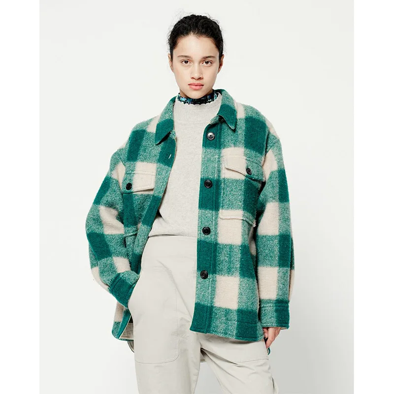 Autumn Winter New French Short Plaid Coat Women Loose Wool Casual Woolen Coats for Women
Autumn Winter New French Short Plaid Coat Women Loose Wool Casual Woolen Coats for Women
