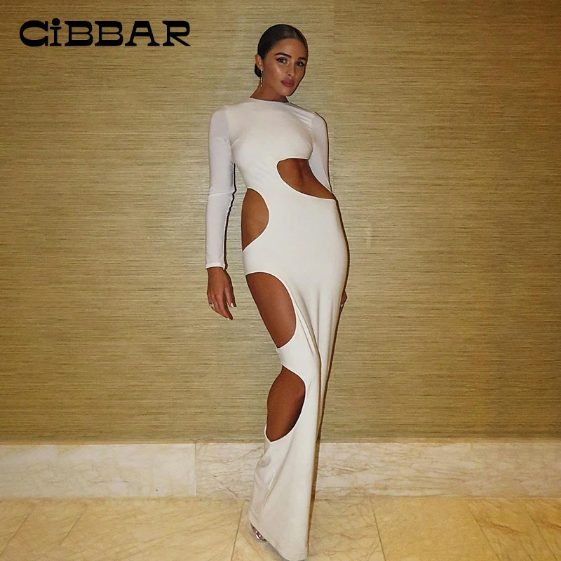 CIBBAR Skinny Hollow Out Maxi Dress Women Fashion Elegant Long Sleece Solid Color Casual Sexy Bodycon Hot Club Partywear Skirt
CIBBAR Skinny Hollow Out Maxi Dress Women Fashion Elegant Long Sleece Solid Color Casual Sexy Bodycon Hot Club Partywear Skirt